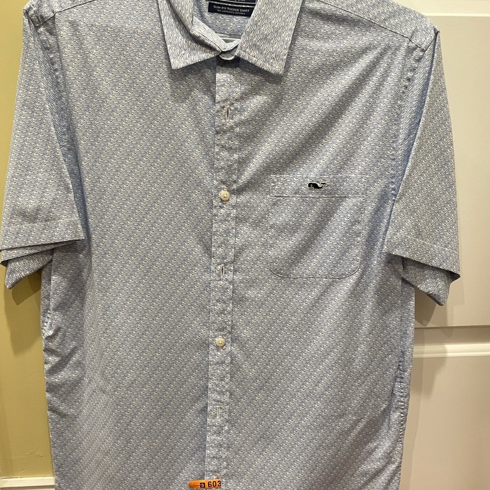 💛 Vineyard Vines | Men's Short Sleeve Button Down Medium Slim Fit Tucker Shirt